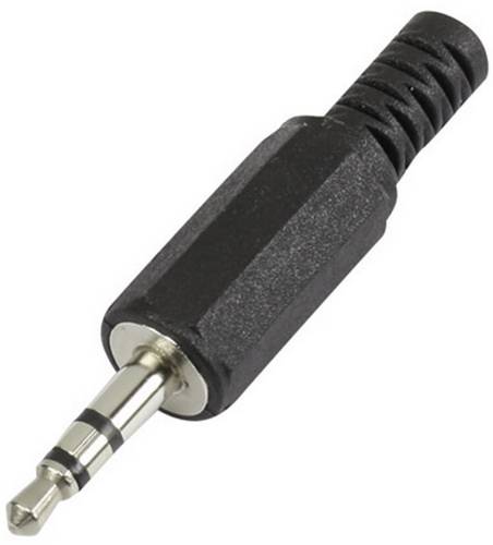 TRU Components 595194 Klinken-Steckverbinder 3.5 mm Stecker, gerade Polzahl: 3 Stereo Schwarz