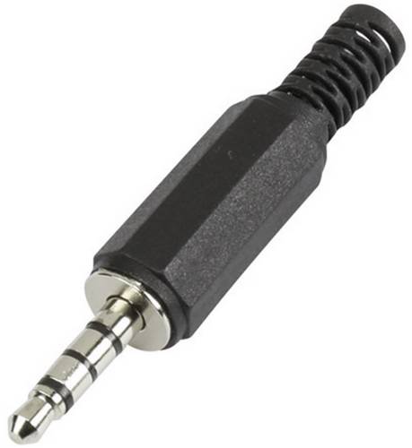 TRU Components 595196 Klinken-Steckverbinder 3.5 mm Stecker, gerade Polzahl: 4 Stereo Schwarz