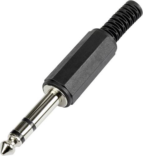 TRU COMPONENTS 595201 Klinken-Steckverbinder 6.35 mm Stecker, gerade Polzahl: 3 Stereo Schwarz