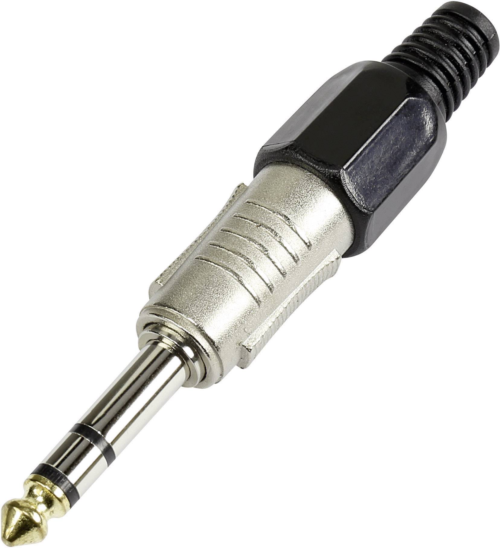 TRU COMPONENTS 595211 Klinken-Steckverbinder 6.35mm Stecker, gerade Polzahl: 3 Stereo Silber