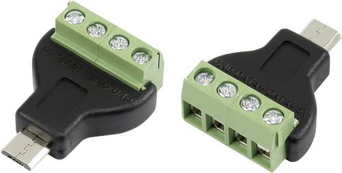 TRU Components MN-USB4M USB-Steckverbinder mit Schraubanschluss Stecker, gerade Micro USB-Stecker T