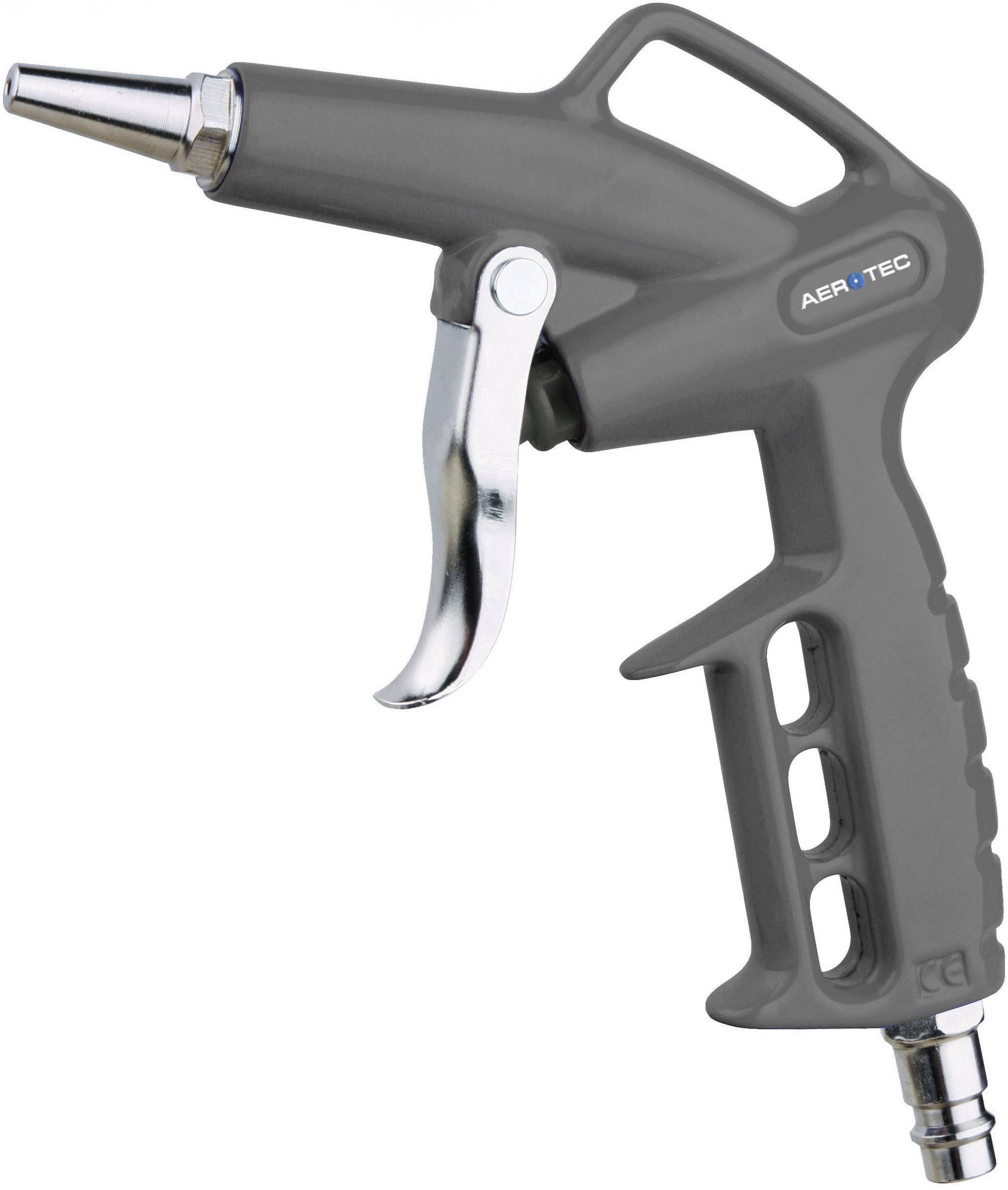 Luftdruckpistole mit ergonomischem Griff und silbernem Abzug, hergestellt von AEROTEC. Verwendet für Reinigungs- und Blasarbeiten.