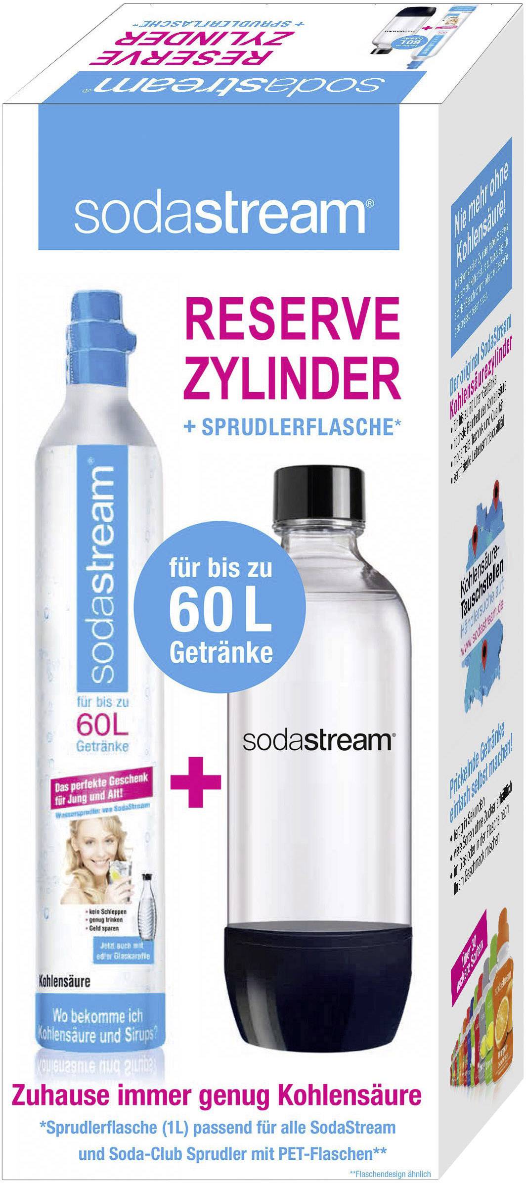 Sodastream CO2 Reserve-Zylinder 1100065490 Klar inkl. 1 PET-Flasche, und 1 CO2-Zylinder