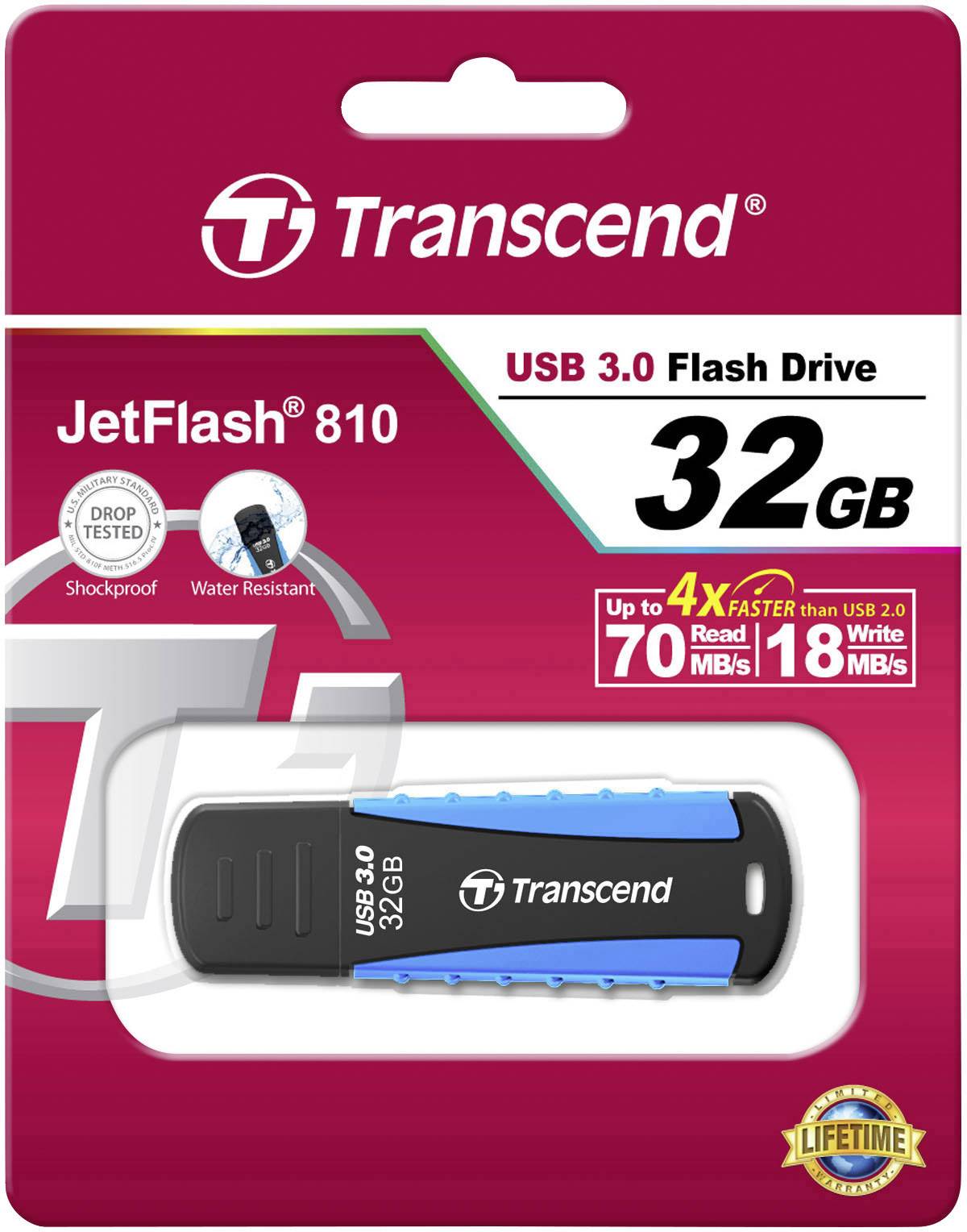 Transcend JetFlash® 810 USB-Stick 32 GB Blau TS32GJF810 USB-A (USB 3.2 Gen 1)