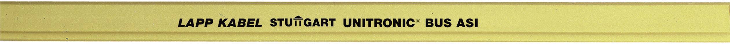 Gelbes Kabel mit der Aufschrift 'LAPP KABEL STUTTGART UNITRONIC BUS ASI'.