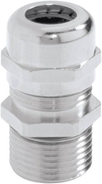 Ein silberner Kabelverschraubung zur sicheren und wasserdichten Durchführung von Kabeln durch Gehäuse oder Wände.