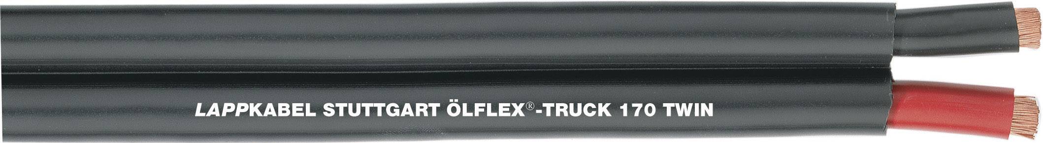 Schwarzes Kabel mit der Aufschrift 'Lappkabel Stuttgart Ölflex-Truck 170 Twin', zeigt Stromleiter mit isolierter Ummantelung.