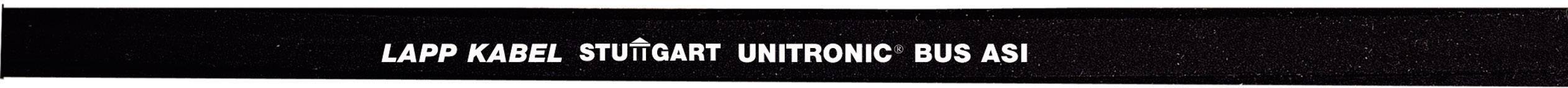 Ein schwarzes Kabel mit der Beschriftung 'LAPP KABEL STUTTGART UNITRONIC BUS ASI'.