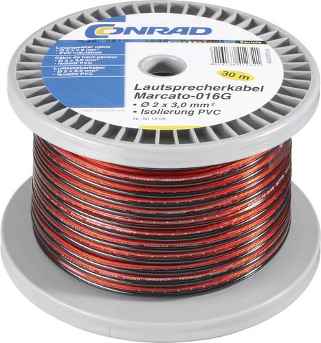 TRU COMPONENTS 1565746 Lautsprecherkabel 2 x 0.80mm² Rot, Schwarz 100m