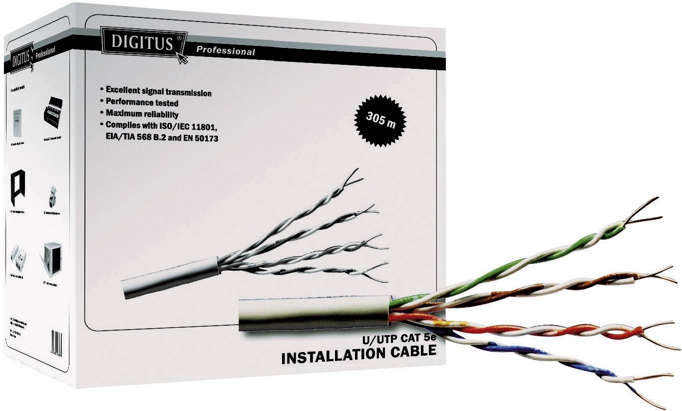 Digitus DK-1511-V-1 Netzwerkkabel CAT 5e U/UTP 4 x 2 x 0.20mm² Grau 100m