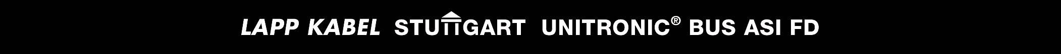 Schwarzer Hintergrund mit weißem Text: 'LAPP KABEL STUTTGART UNITRONIC BUS ASI FD'.