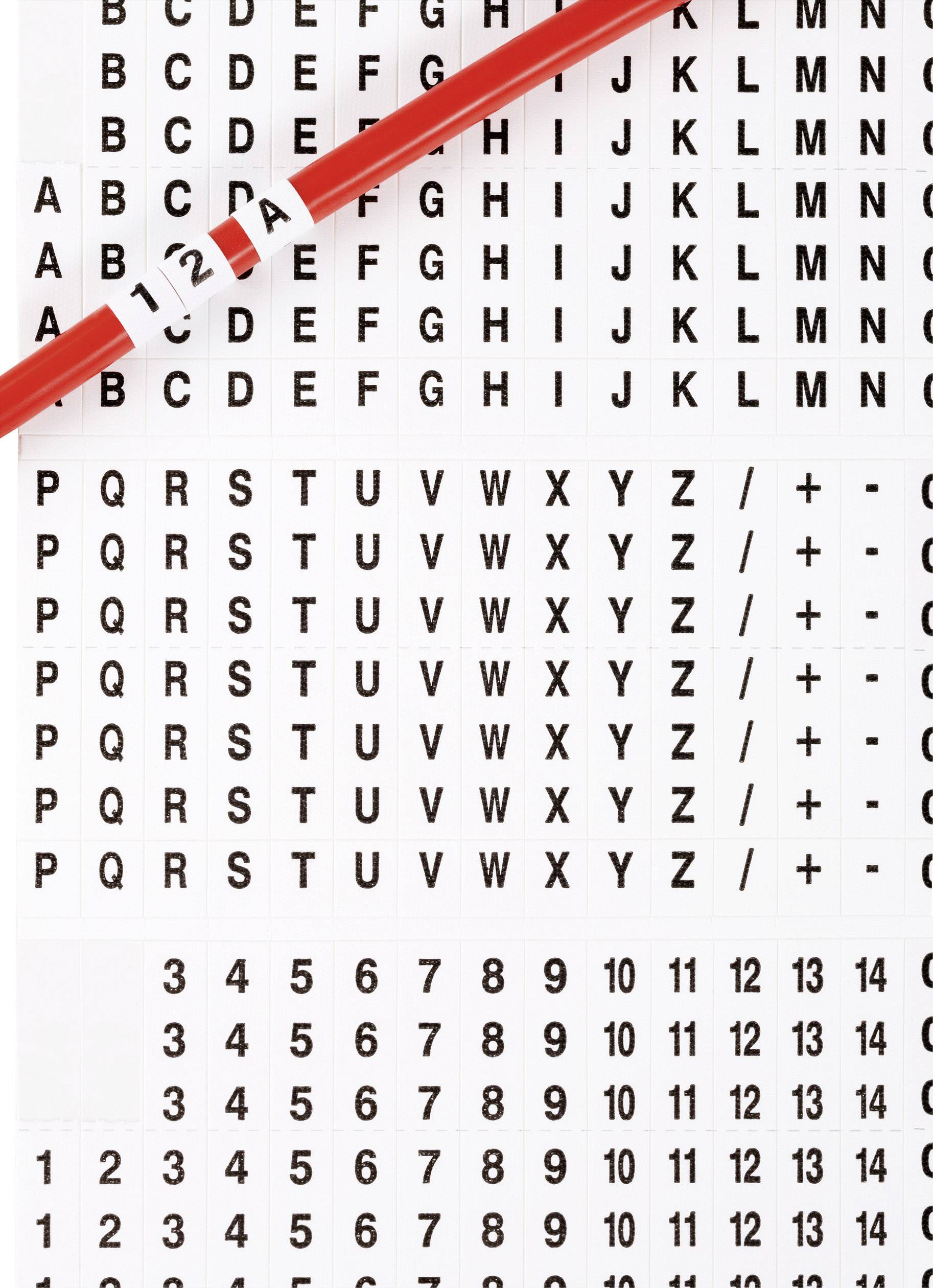 TRU Components 1565168 Bedruckte Klebemarker Aufdruck A - Z, +, -, 0 - 15 606616