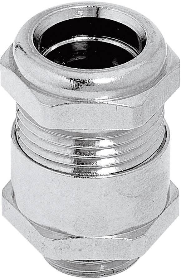 Metall-Gewindemuffe mit sechseckigen Enden, glänzend, für industrielle Rohrverbindungen geeignet.