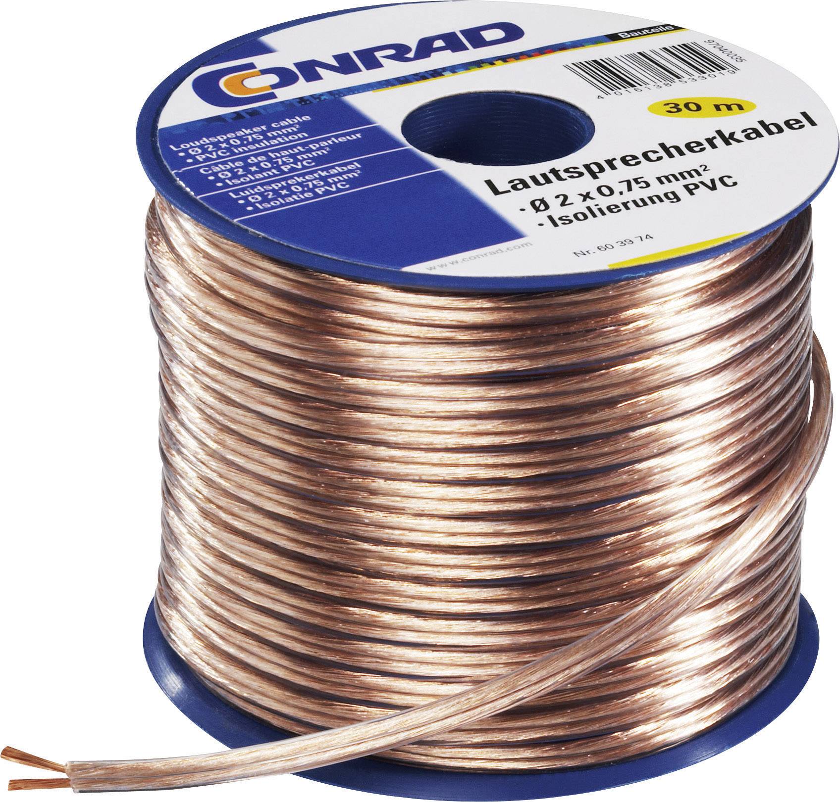 607873 Lautsprecherkabel 2 x 4mm² Transparent 10m