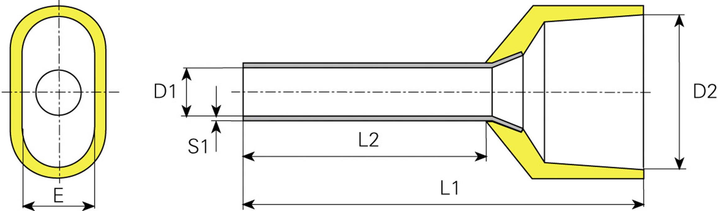 Vogt Verbindungstechnik 490208D Zwillings-Aderendhülse 0.75mm² Teilisoliert Grau 100St.
