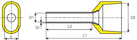 Vogt Verbindungstechnik 460308D Zwillings-Aderendhülse 1mm² Teilisoliert Gelb 100St.