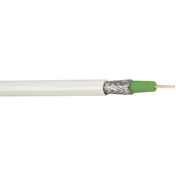 Câble coaxial Hama 86684 75 Ω 100 dB blanc, vert Marchandise vendue au mètre