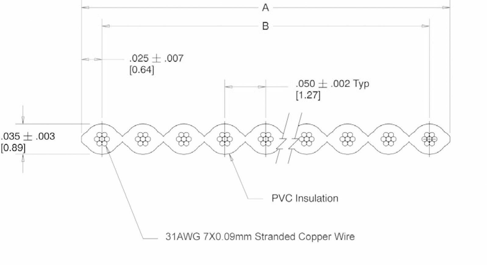 TRU Components 1567185 Flachbandkabel Rastermaß: 1.27mm 10 x 0.035mm² Grau 30.5m