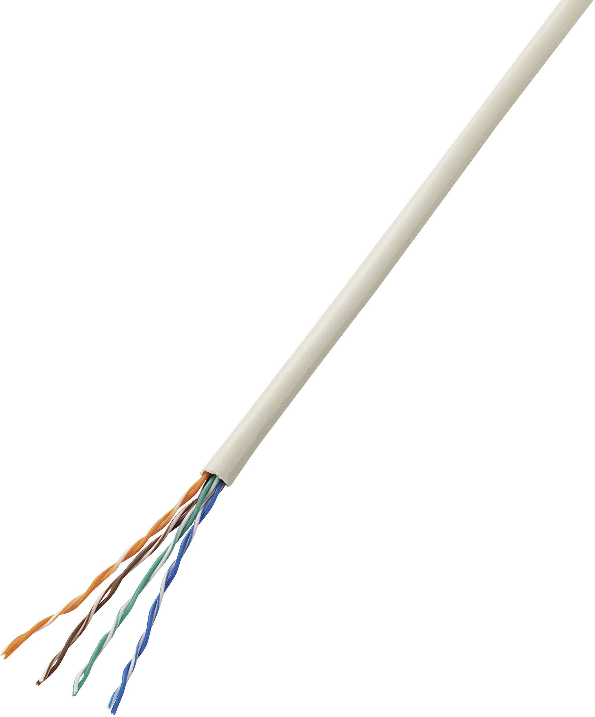 Ein offenes LAN-Kabel mit vier verdrillten Drahtpaaren in unterschiedlichen Farben.