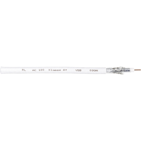 Câble coaxial Interkabel AC 100-1 75 Ω 120 dB blanc Marchandise vendue au mètre