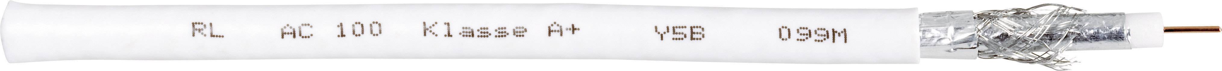 Interkabel AC 100-1 Koaxialkabel Außen-Durchmesser: 6.90 mm 75 Ω 120 dB Weiß Meterware