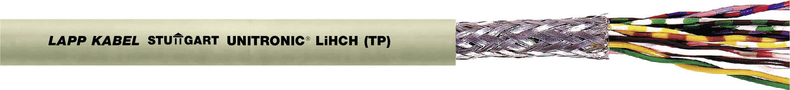 Ein elektrisches Kabel mit der Aufschrift 'LAPP KABEL STUTTGART UNITRONIC LiNCH (TP)', im Querschnitt sichtbar mit mehreren farbigen Drähten.