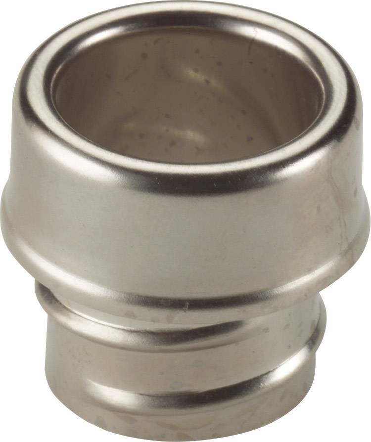 Metallisches Rohrverbindungsstück mit zwei verstärkten Ringen, verwendet in Sanitärinstallationen.