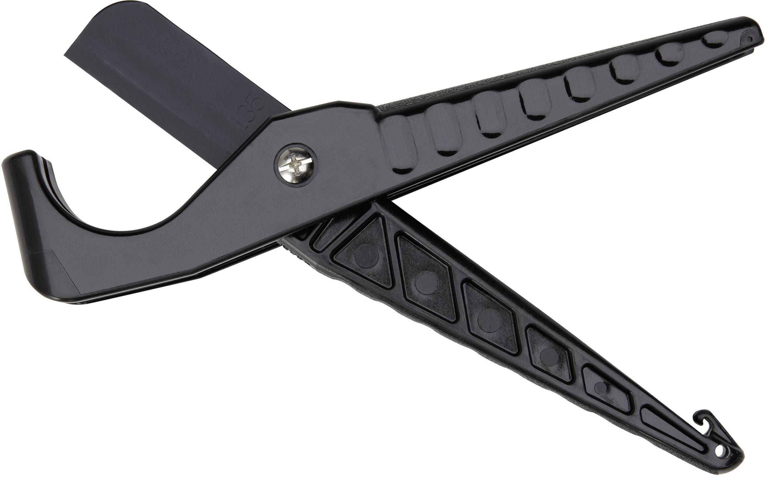 Schwarzer Kabelschneider mit ergonomischem Griff und scharfer Klinge, geeignet zum präzisen Schneiden von Kabeln.