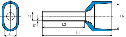 Vogt Verbindungstechnik 460509D Zwillings-Aderendhülse 2.5mm² Teilisoliert Blau 100St.