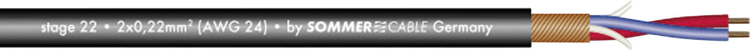 Sommer Cable 200-0001 Mikrofonkabel 2 x 0.22mm² Schwarz Meterware