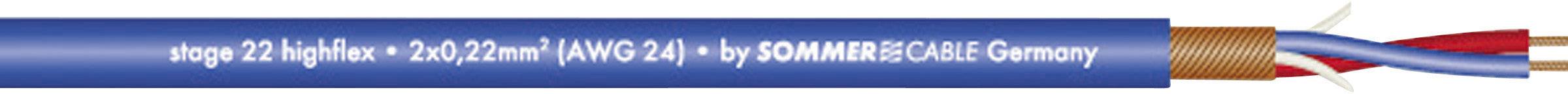 Sommer Cable 200-0002 Mikrofonkabel 2 x 0.22 mm² Blau Meterware