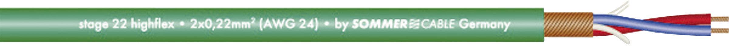 Sommer Cable 200-0004 Mikrofonkabel 2 x 0.22 mm² Grün Meterware