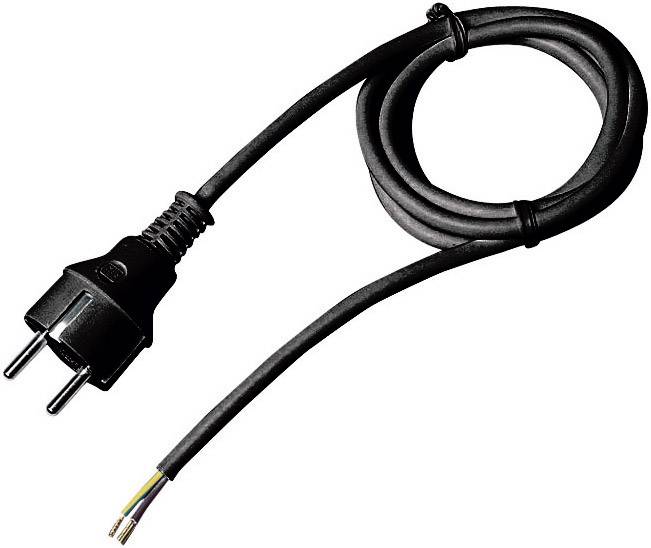 Goobay 51327 Netzkabel mit Schutzkontaktstecker & offenen Enden / Stromkabel Aderendhülsen Kabel / Schwarz / 1,5m