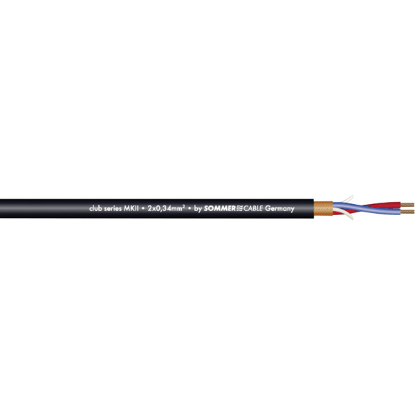 Sommer Cable 200-0051 Câble micro 2 x 0.34 mm² noir Marchandise vendue au mètre