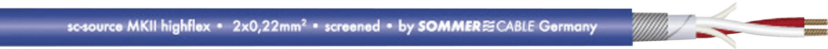 Sommer Cable 200-0102 Mikrofonkabel 2 x 0.25 mm² Blau Meterware