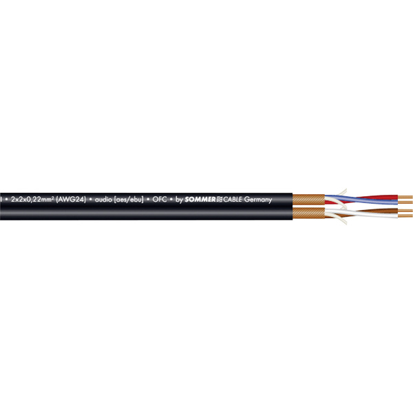 Sommer Cable 200-0551 Mikrofonkabel 2 x 2 x 0.22 mm² Schwarz Meterware