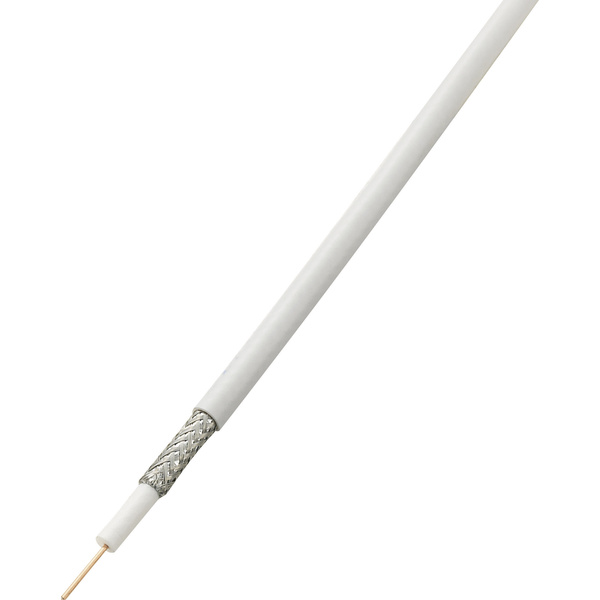 TRU COMPONENTS 1567170 Câble coaxial Ø extérieur: 6.60 mm RG6 /U 75 Ω 65 dB blanc 50 m