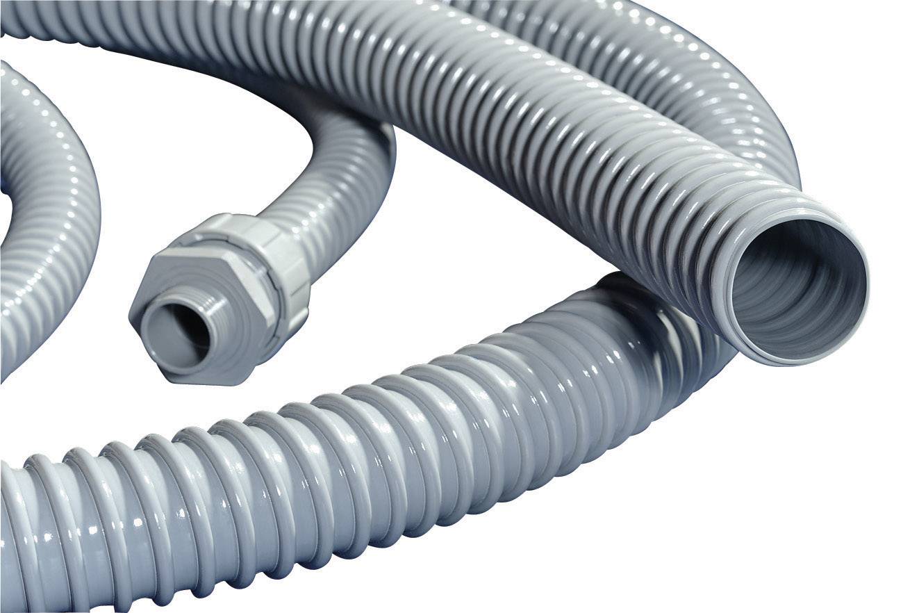 HellermannTyton 166-40004 PSR25 Wellrohr Grau 22 mm Meterware