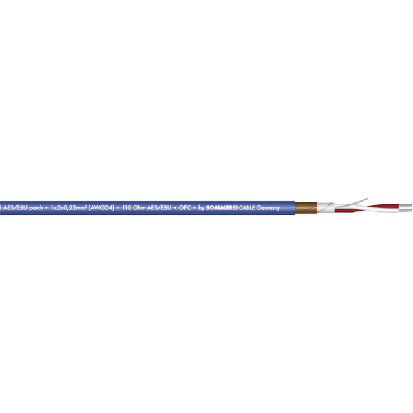 Sommer Cable 520-0102 Câble numérique 2 x 0.22 mm² bleu Marchandise vendue au mètre