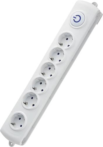 EMP306K Steckdosenleiste mit Schalter 6fach Weiß Schutzkontakt 1St.