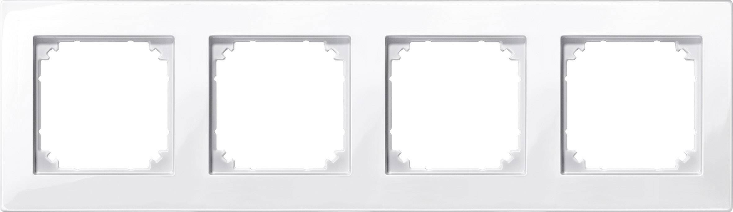 Merten 4fach Rahmen Abdeckung M-Plan Polarweiß glänzend 515419 1St.