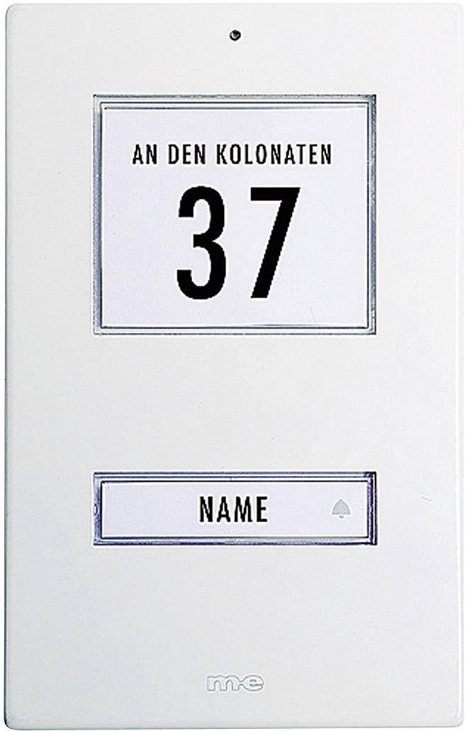 m-e modern-electronics KT 1-AW Klingelplatte beleuchtet, mit Adressfeld, mit Namensschild  Weiß 12 V/1 A