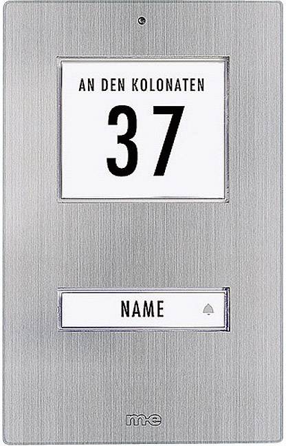 M-e modern-electronics KT 1-EG Klingeltaster mit Adressfeld, mit Namensschild 1fach Edelstahl 12 V/