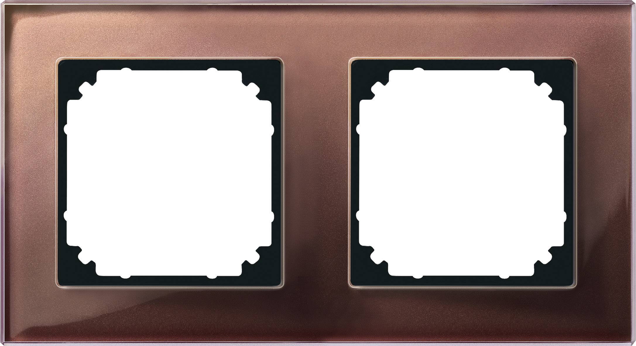 Merten 2fach Rahmen Abdeckung System M, M-Plan Braun 489215 1St.