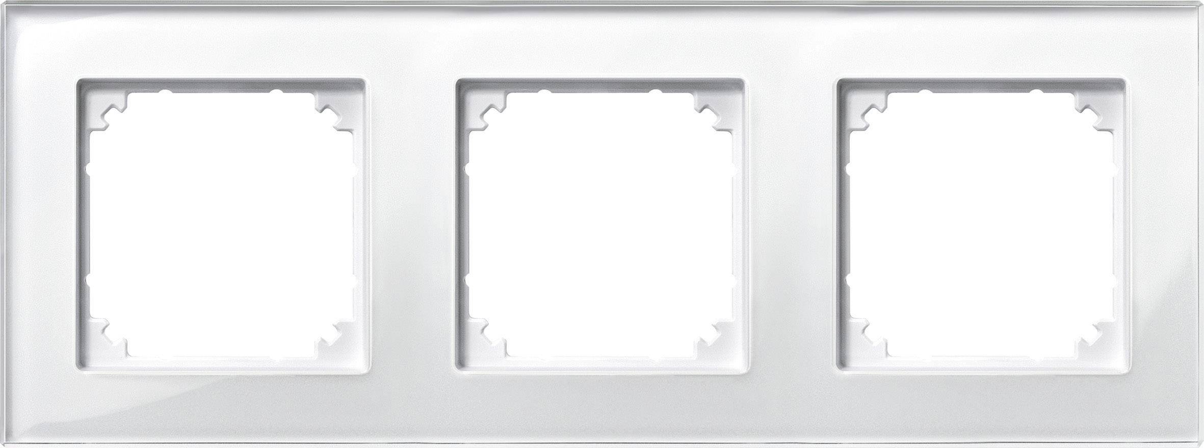 Merten 3fach Rahmen Abdeckung System M, M-Plan Weiß 489319 1St.