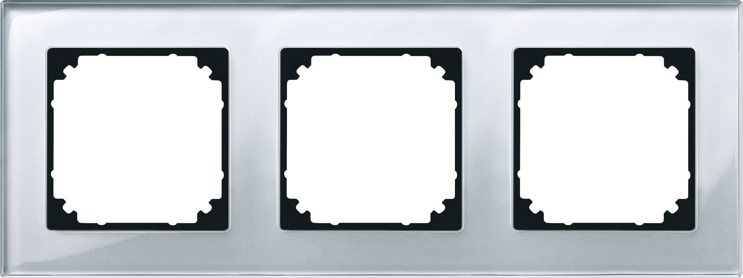 Merten 3fach Rahmen Abdeckung M-Plan, System M Silber 489360 1St.