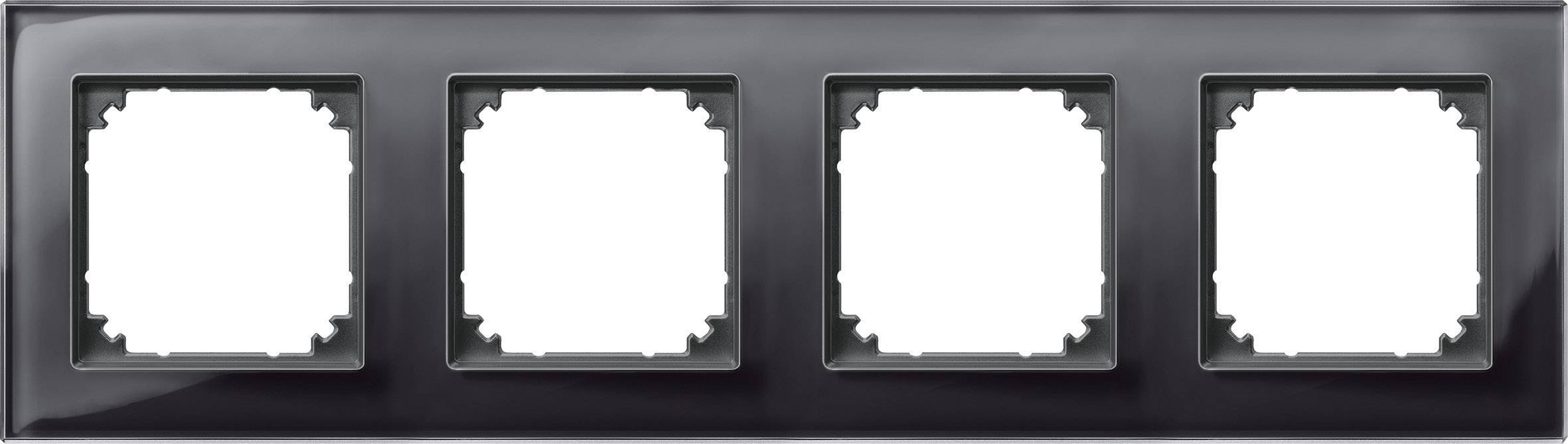 Merten 4fach Rahmen Abdeckung System M, M-Plan Schwarz 489403 1St.