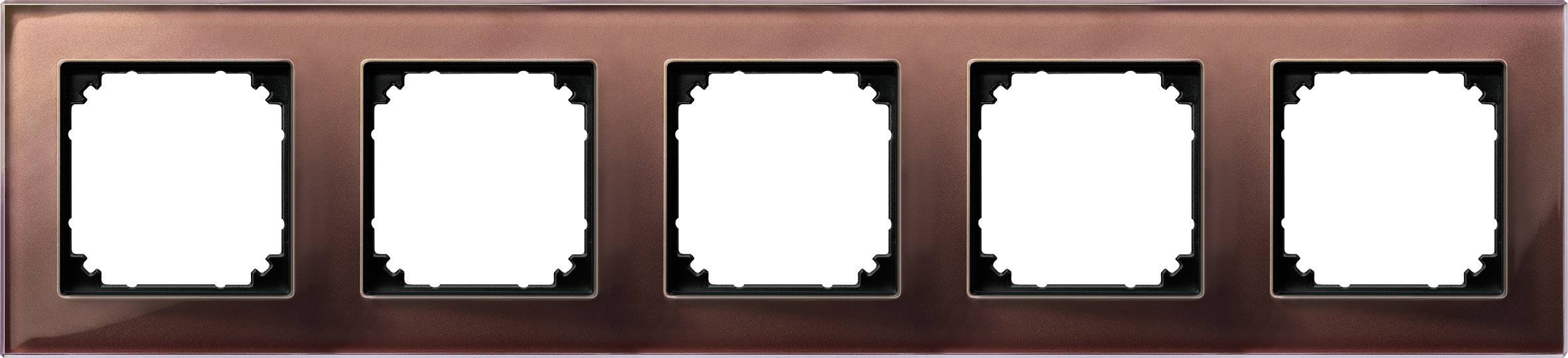 Merten 5fach Rahmen Abdeckung System M, M-Plan Braun 489515 1St.