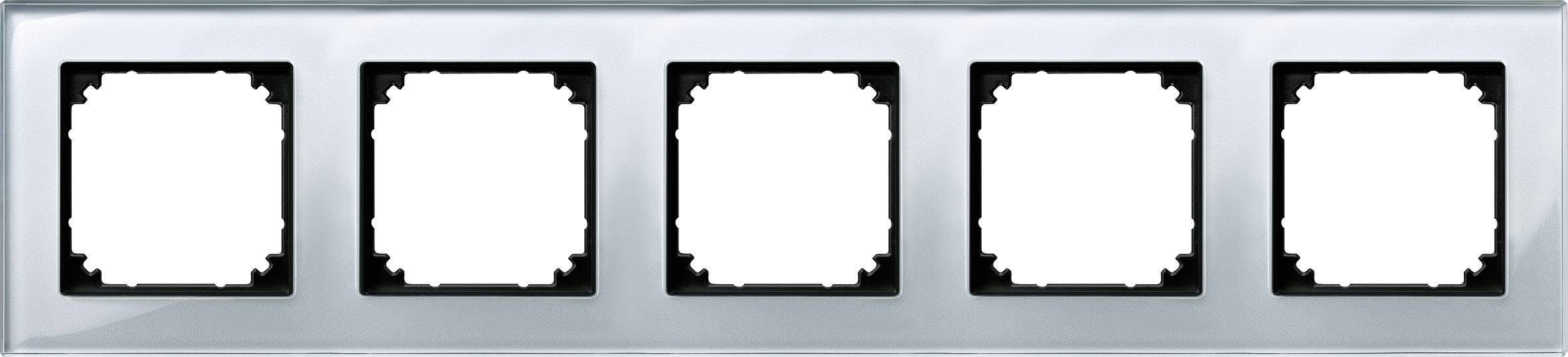 Merten 5fach Rahmen Abdeckung M-Plan, System M Silber 489560 1St.