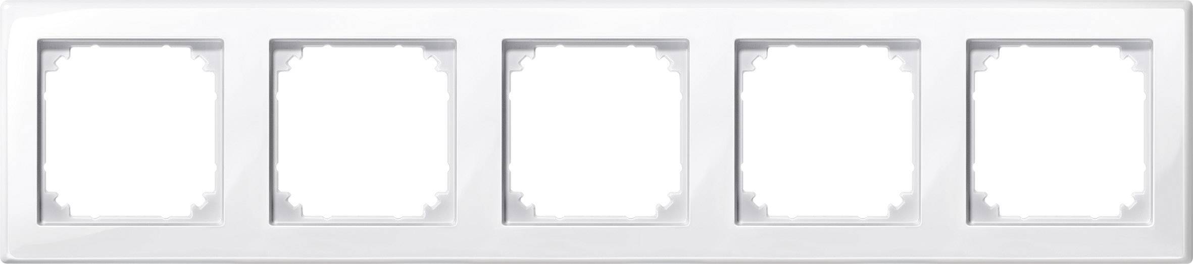 Merten 5fach Rahmen M-Smart Polarweiß glänzend 478519 1St.